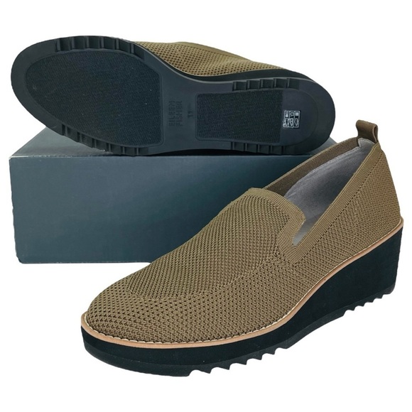 Eileen Fisher Lindy Olive Green Womens Loafers Size 6.5M - Picture 1 of 9